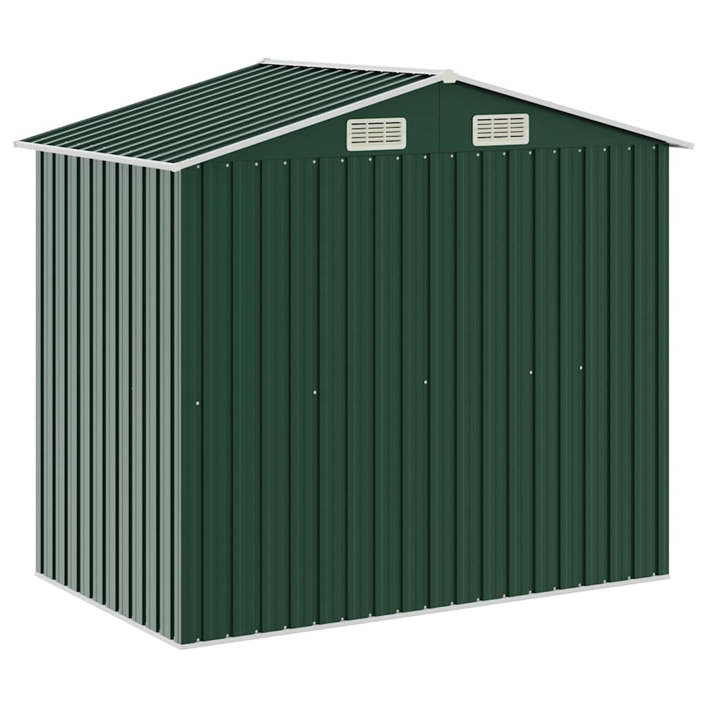 Garden Shed with Rack Green 205x130x183 cm Iron