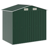 Garden Shed with Rack Green 205x130x183 cm Iron