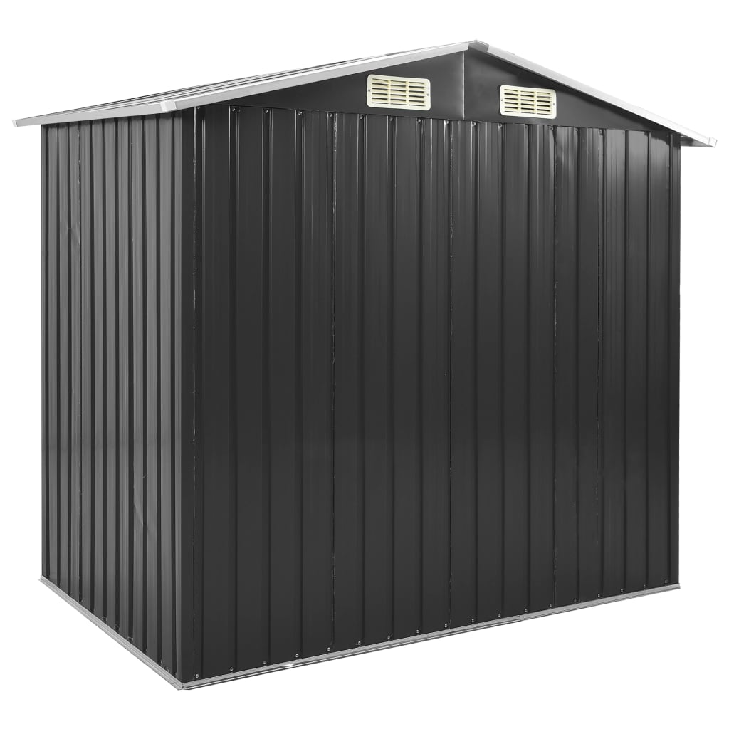 Garden Shed with Rack Anthracite 205x130x183 cm Iron