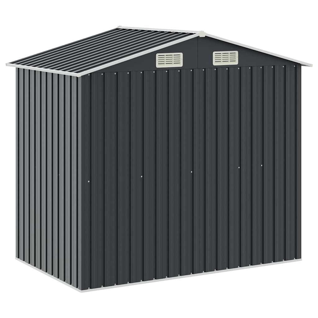 Garden Shed with Rack Anthracite 205x130x183 cm Iron