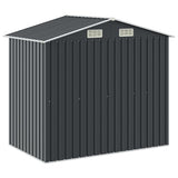 Garden Shed with Rack Anthracite 205x130x183 cm Iron
