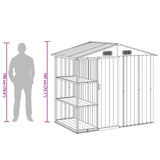 Garden Shed with Rack Anthracite 205x130x183 cm Iron
