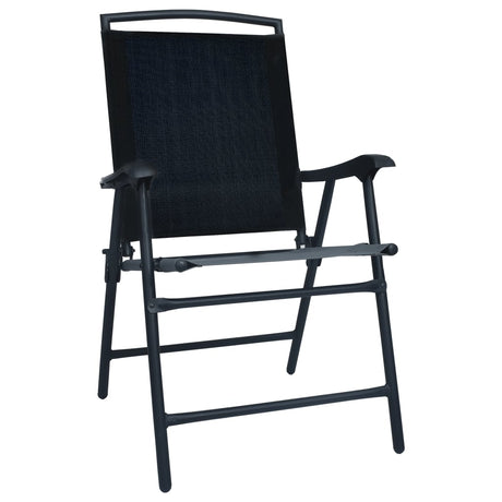 Folding Garden Chairs 2 pcs Texilene Black