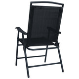 Folding Garden Chairs 2 pcs Texilene Black