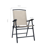 Folding Garden Chairs 2 pcs Texilene Cream