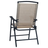 Folding Garden Chairs 2 pcs Texilene Taupe