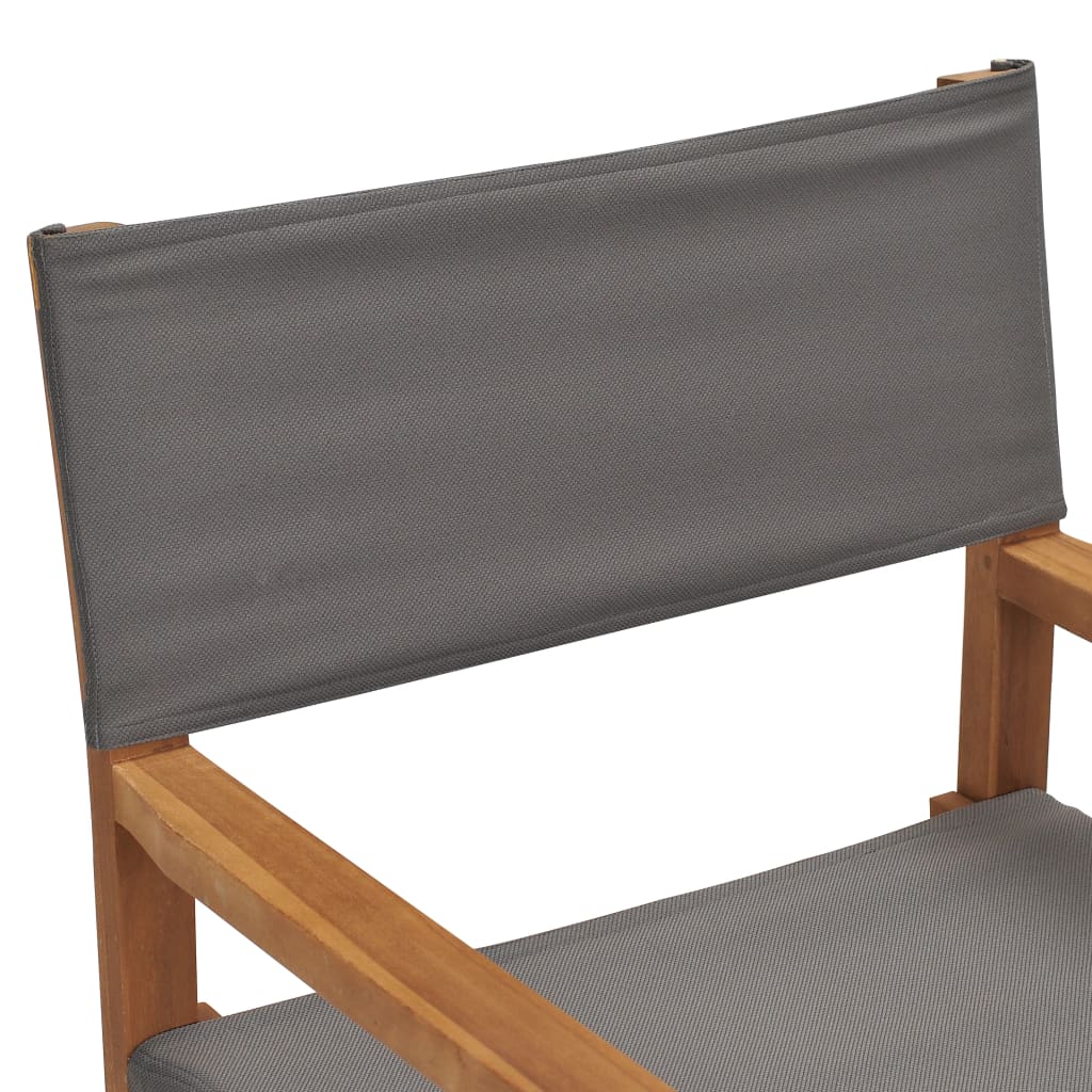 Director's Chair Solid Teak Wood Grey