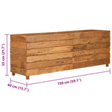 Raised Bed 150x40x55 cm Recycled Teak Wood and Steel