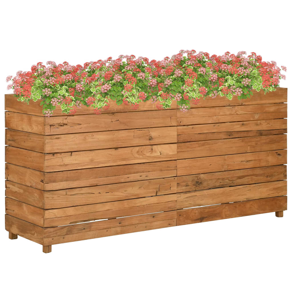 Raised Bed 150x40x72 cm Recycled Teak Wood and Steel