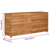 Raised Bed 150x40x72 cm Recycled Teak Wood and Steel