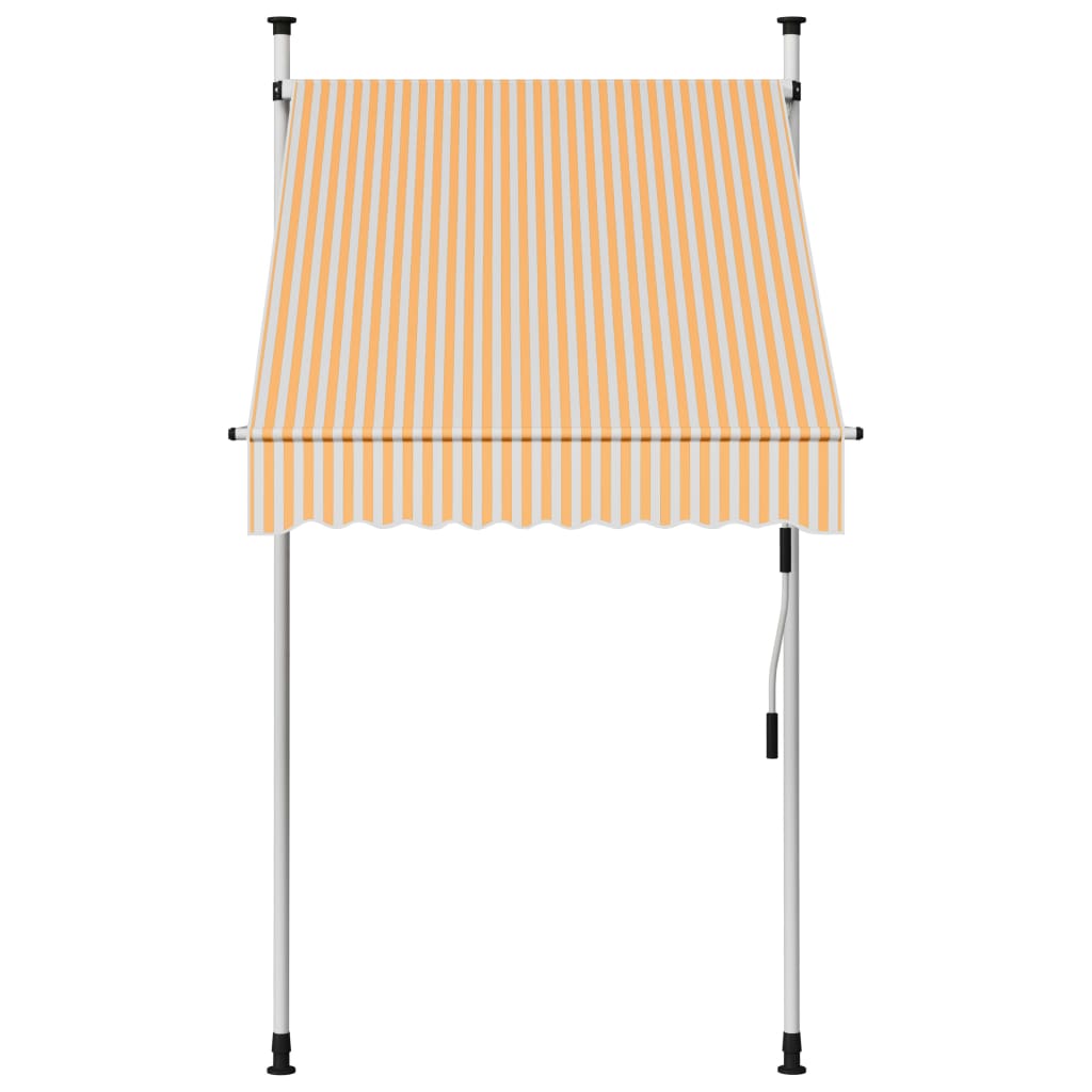 Manual Retractable Awning 100 cm Orange and White Stripes