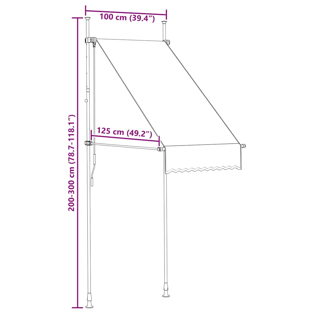 Manual Retractable Awning 100 cm Anthracite