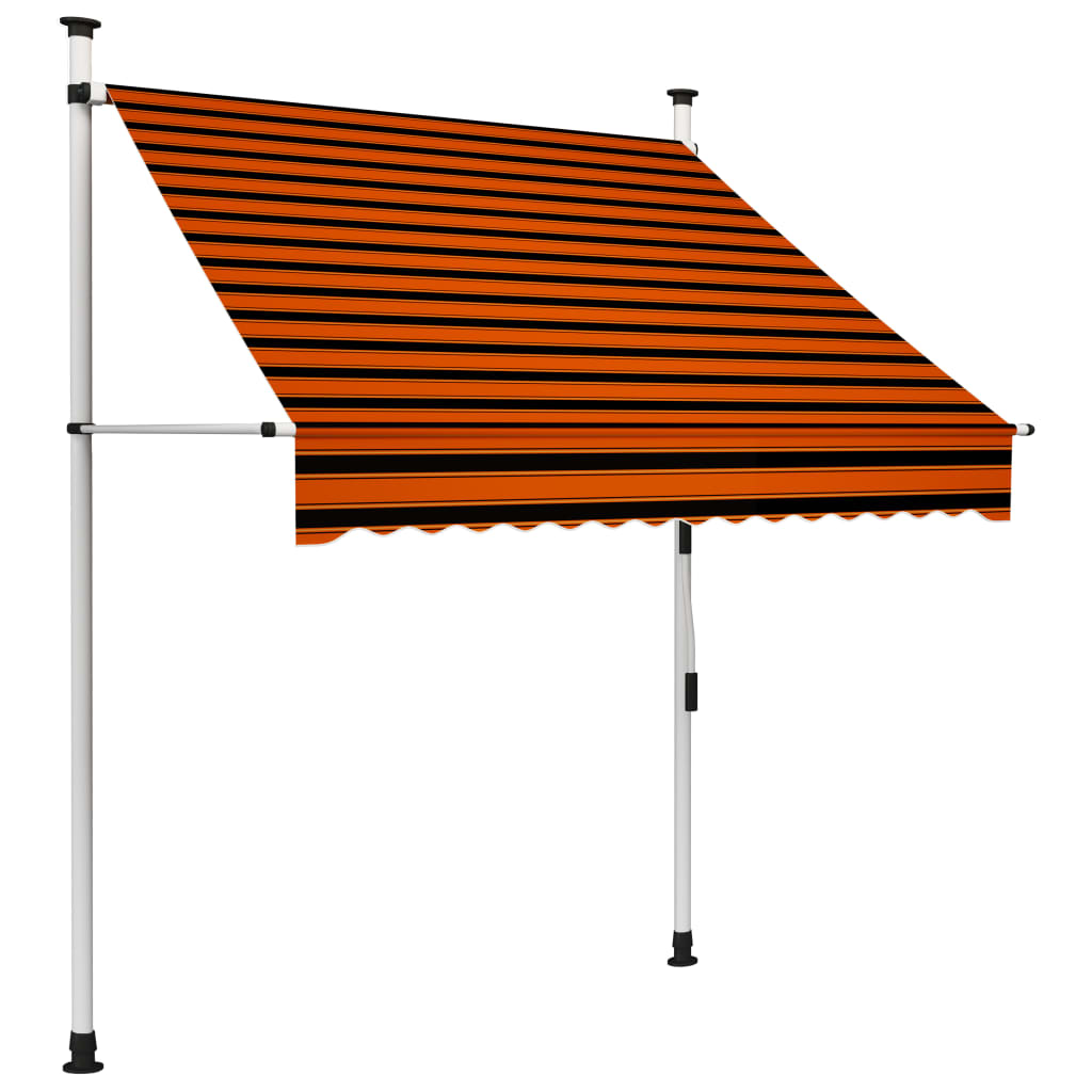 Manual Retractable Awning 150 cm Orange and Brown