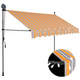 Manual Retractable Awning with LED 300 cm Yellow and Blue