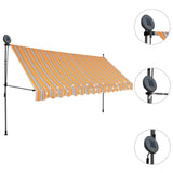 Manual Retractable Awning with LED 350 cm Yellow and Blue