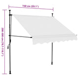 Manual Retractable Awning with LED 150 cm Cream