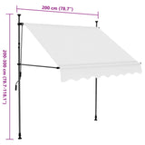 Manual Retractable Awning with LED 200 cm Cream