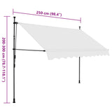 Manual Retractable Awning with LED 250 cm Cream