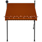 Manual Retractable Awning with LED 150 cm Orange and Brown