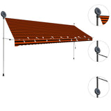 Manual Retractable Awning with LED 400 cm Orange and Brown