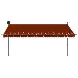 Manual Retractable Awning with LED 400 cm Orange and Brown