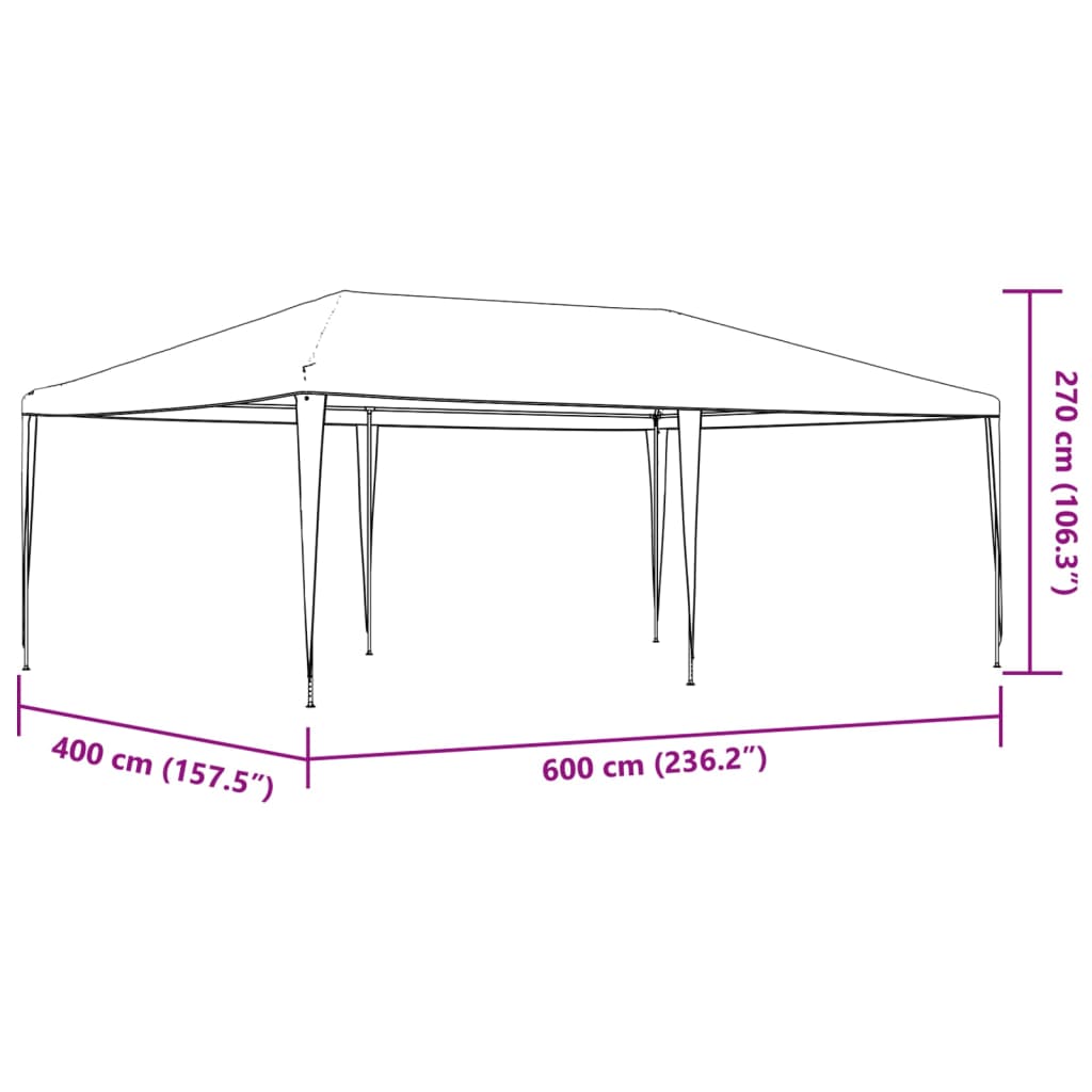 Professional Party Tent 4x6 m Anthracite 90 g/m²