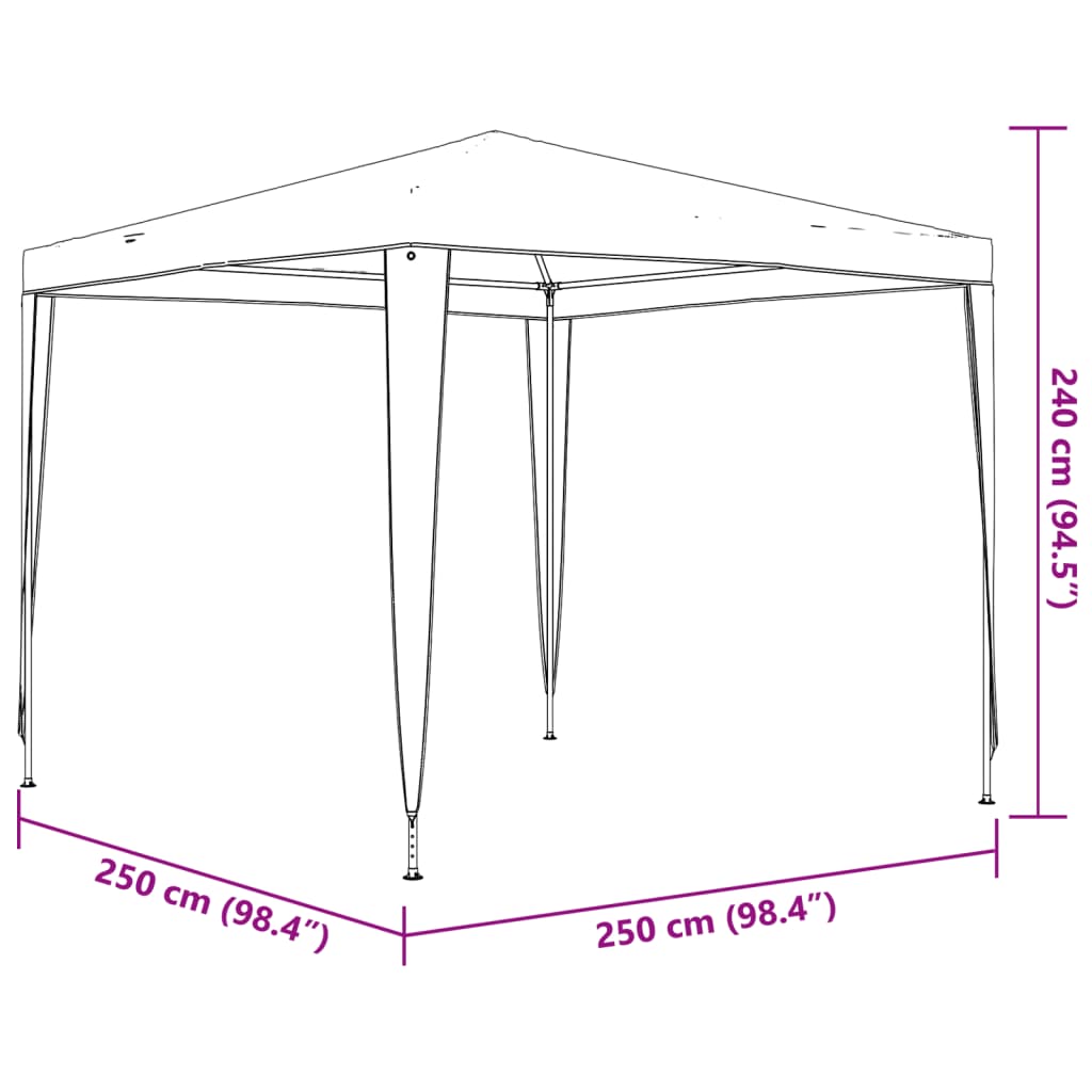 Professional Party Tent 2.5x2.5 m Green 90 g/m²