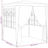Professional Party Tent with Side Walls 2x2 m White 90 g/m²