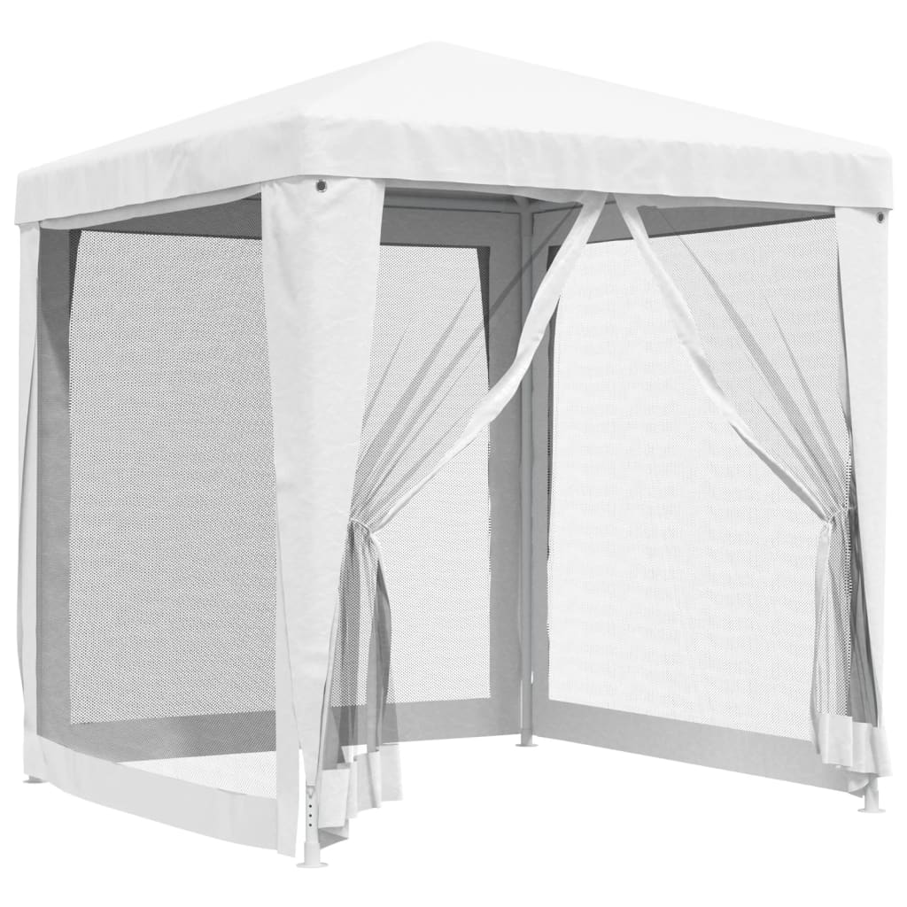 Party Tent with 4 Mesh Sidewalls 2x2 m White