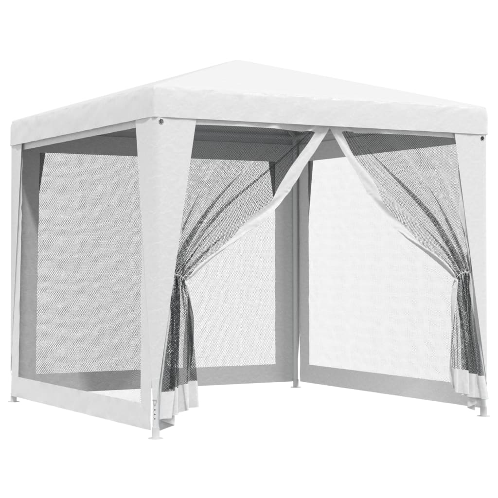 Party Tent with 4 Mesh Sidewalls 2.5x2.5 m White