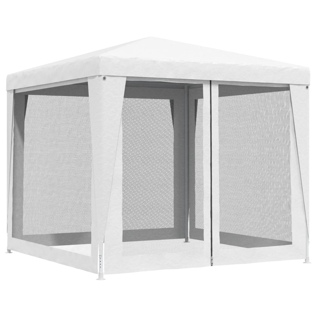 Party Tent with 4 Mesh Sidewalls 2.5x2.5 m White