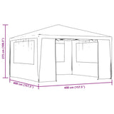 Professional Party Tent with Side Walls 4x4 m White 90 g/m?