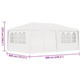 Professional Party Tent with Side Walls 4x6 m White 90 g/m?