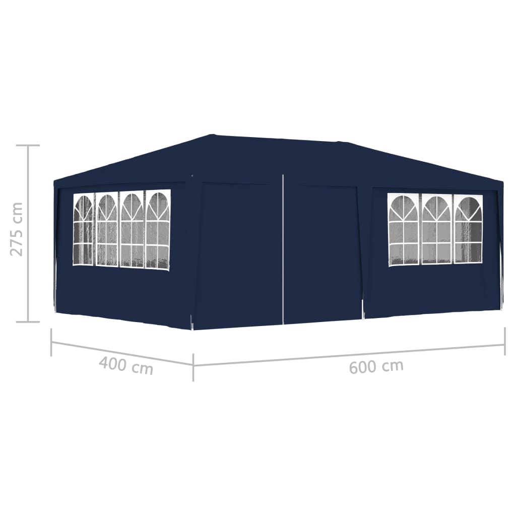 Professional Party Tent with Side Walls 4x6 m Blue 90 g/m?