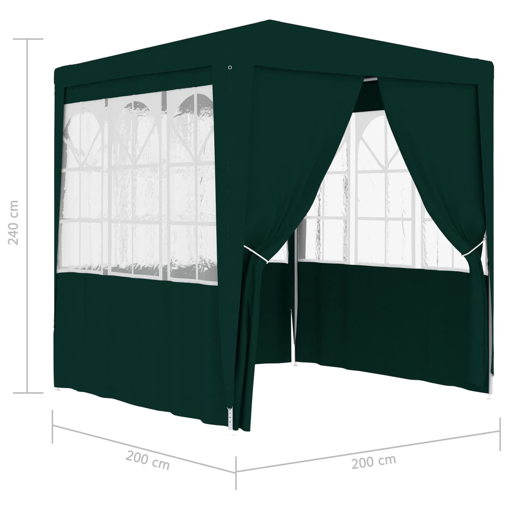 Professional Party Tent with Side Walls 2x2 m Green 90 g/m?