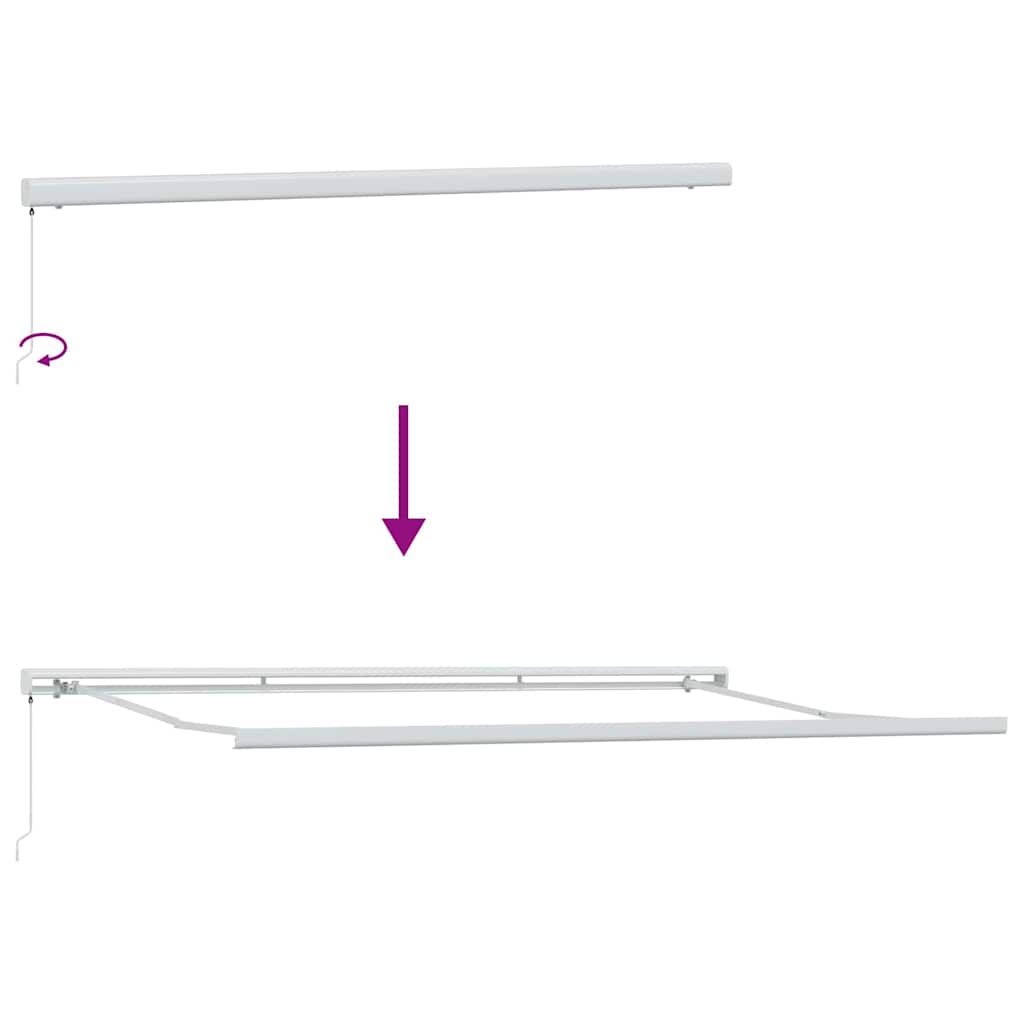 Awning Manual White 4.5 x 3 m Metal