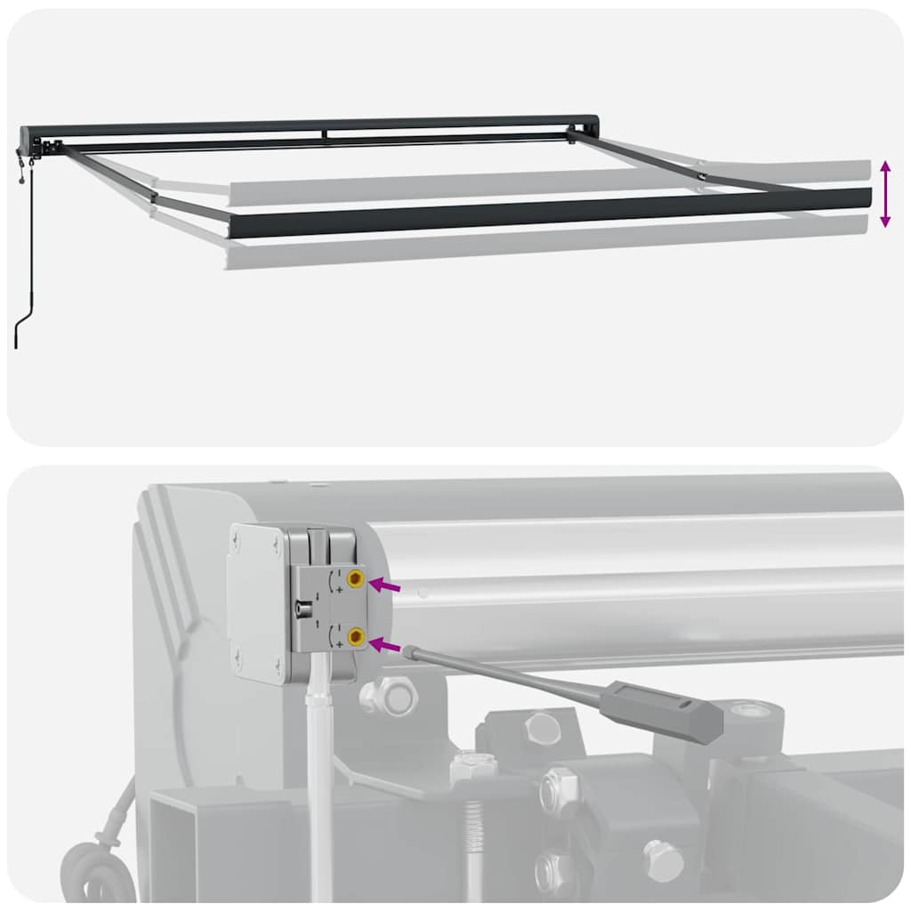 Awning Anthracite 3.5 x 2.5 m Metal