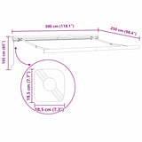 Awning Anthracite 3 x 2.5 m Metal