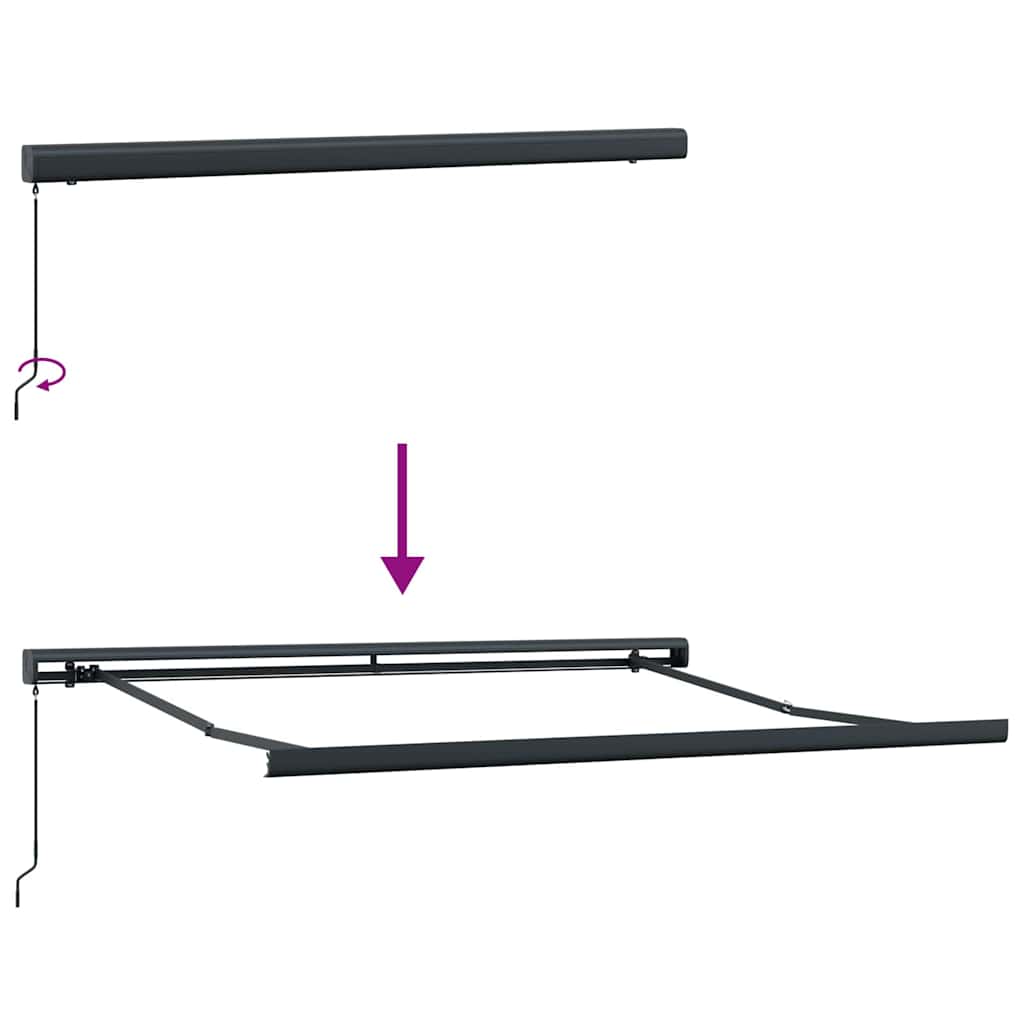 Awning Anthracite 3.5 x 2.5 m Metal