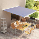 Awning Top Sunshade Canvas Blue & White 500x300 cm