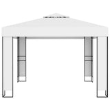 Gazebo with Double Roof 3x3 m White