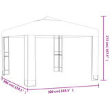 Gazebo with Double Roof 3x3 m Anthracite