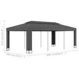 Gazebo with Double Roof 3x6 m Anthracite