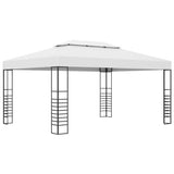 Garden Gazebo Powder-Coated Steel 4x3x2.7 m White