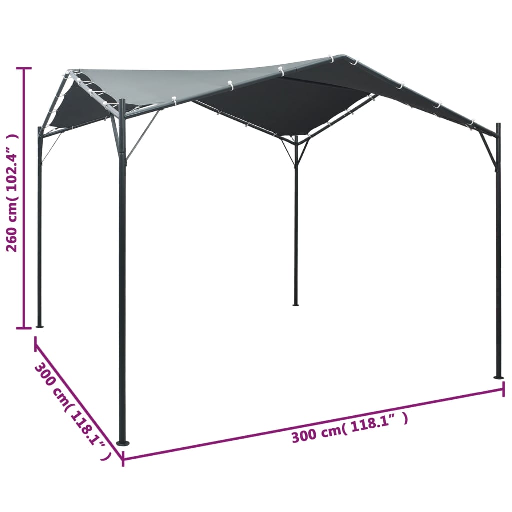 Gazebo Pavilion Tent Canopy 3x3 m Steel Anthracite