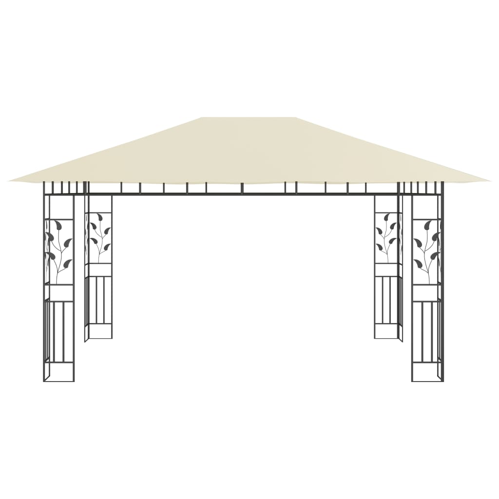 Gazebo with Mosquito Net 4x3x2.73 m Cream 180 g/m²