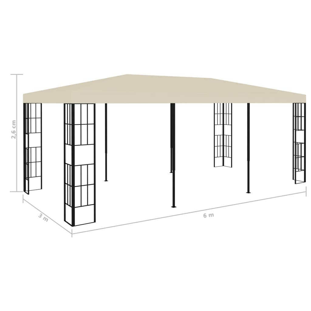 Gazebo 3x6 m Cream