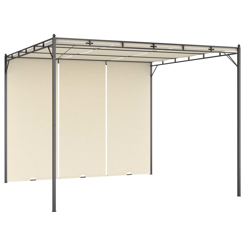 Garden Gazebo with Side Curtain 3x3x2.25m Cream