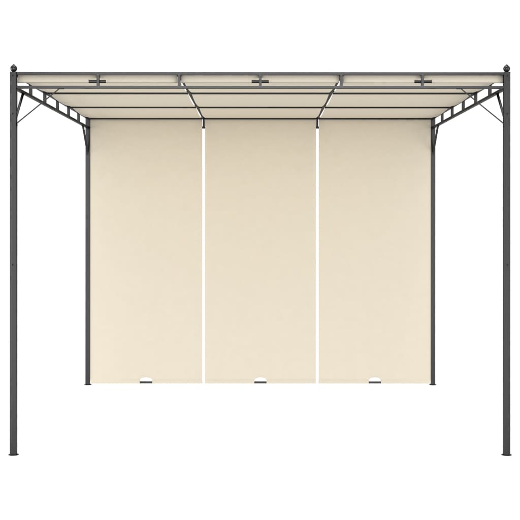 Garden Gazebo with Side Curtain 3x3x2.25m Cream