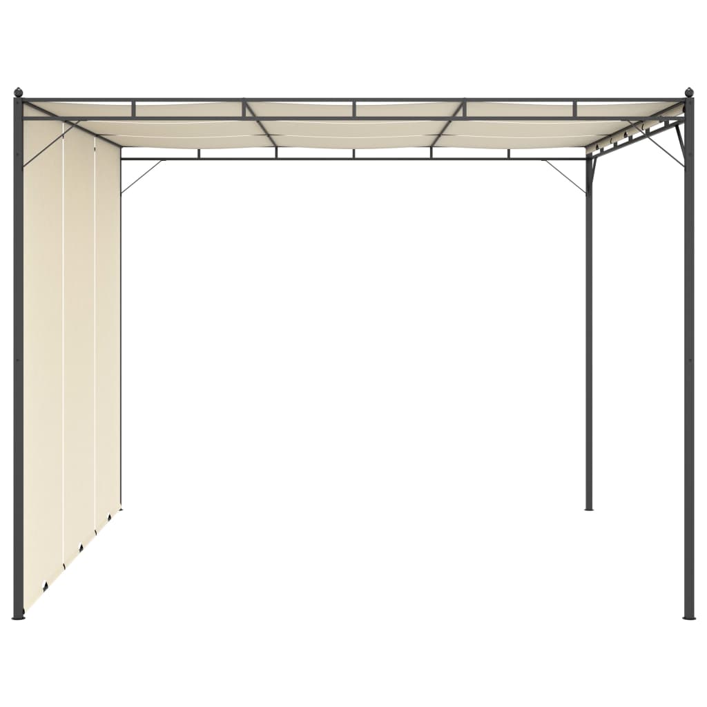 Garden Gazebo with Side Curtain 3x3x2.25m Cream